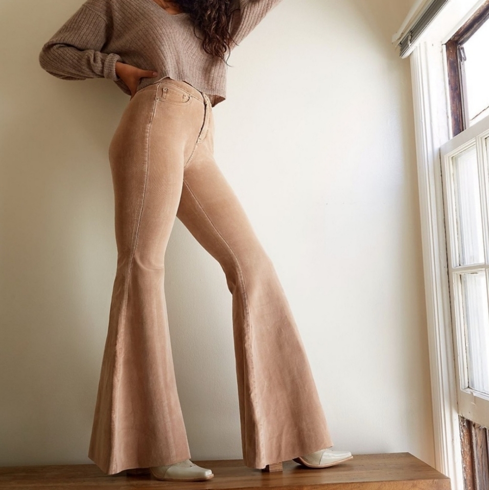 Free People Tan Corduroy Flares